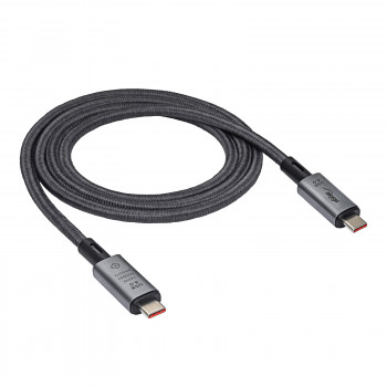 Akyga AK-USB-45 USB-C – USB-C pintas kabelis, USB4, 40 Gbps, 240 W, 1 m, pilkas