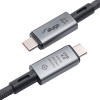 Akyga AK-USB-45 USB-C – USB-C pintas kabelis, USB4, 40 Gbps, 240 W, 1 m, pilkas