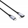 Akyga AK-USB-56 USB-C – Lightning pintas kabelis su kampiniu kištuku, USB 2.0, 30 W, 1 m, juodas