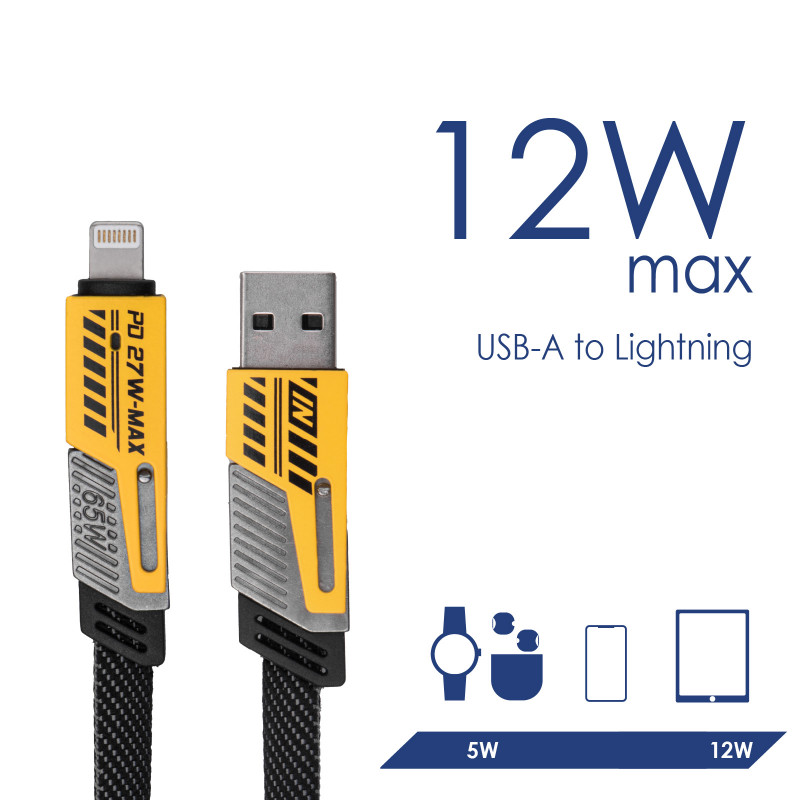 Akyga AK-USB-57 4-in-1 pintas kabelis USB-A/USB-C – USB-C/Lightning, USB 2.0, 65 W, 1 m, pilkas