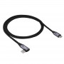 Akyga AK-USB-54 USB-C – USB-C pintas kabelis su kampiniu kištuku, USB 2.0, 60 W, 1 m, juodas