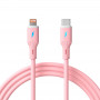 Akyga AK-USB-71 USB-C į Lightning silikoninis kabelis, USB 2.0, 30 W, 1 m, rožinis