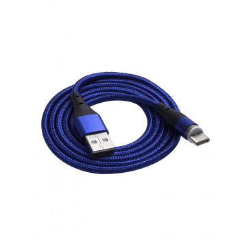 Akyga AK-USB-42 USB-A – USB-C magnetinis kabelis, USB 2.0, 18 W, 1 m, mėlynas