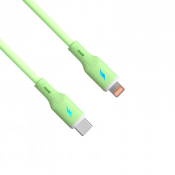 Akyga AK-USB-73 USB-C į Lightning silikoninis kabelis, USB 2.0, 30 W, 1 m, žalias