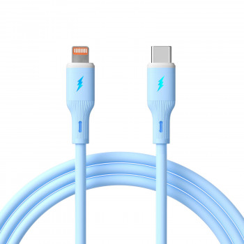 Akyga AK-USB-72 USB-C į Lightning silikoninis kabelis, USB 2.0, 30 W, 1 m, mėlynas