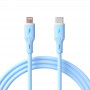 Akyga AK-USB-72 USB-C į Lightning silikoninis kabelis, USB 2.0, 30 W, 1 m, mėlynas