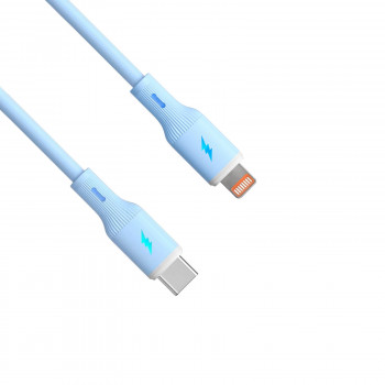Akyga AK-USB-72 USB-C į Lightning silikoninis kabelis, USB 2.0, 30 W, 1 m, mėlynas
