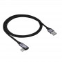 Akyga AK-USB-74 USB-A į kampuotą USB-C pintas kabelis, USB 2.0, 60 W, 1 m, juodas
