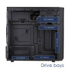Akyga AK17BK Micro ATX bokšto tipo korpusas, 2x USB 3.0, be maitinimo bloko, juodas