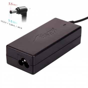 Akyga AK-ND-30 maitinimo adapteris 12 V, 5 A, 60 W, 5,5 x 2,5 mm, mini PC / LED, 1,2 m