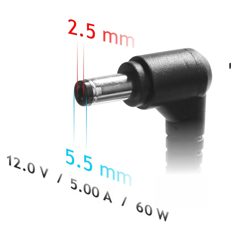 Akyga AK-ND-30 maitinimo adapteris 12 V, 5 A, 60 W, 5,5 x 2,5 mm, mini PC / LED, 1,2 m