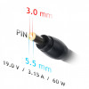 Akyga AK-ND-38 automobilinis nešiojamojo kompiuterio įkroviklis 19 V / 3,16 A, 60 W, 5,5 x 3,0 mm + kaištis, skirtas Samsung