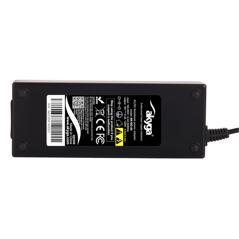Akyga AK-ND-44 nešiojamojo kompiuterio įkroviklis 19 V / 6,3 A, 120 W, 5,5 x 2,5 mm, 1,2 m