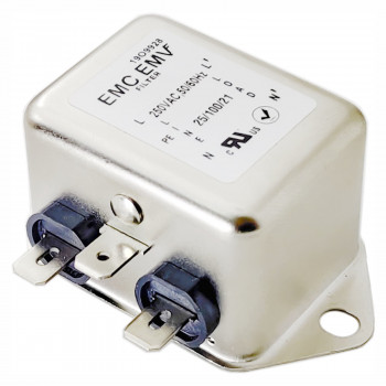 Akyga EN2010-12-F vienfazis EMI filtras, 12 A, 120-250 V AC, 50/60 Hz, 6,3 mm gnybtai