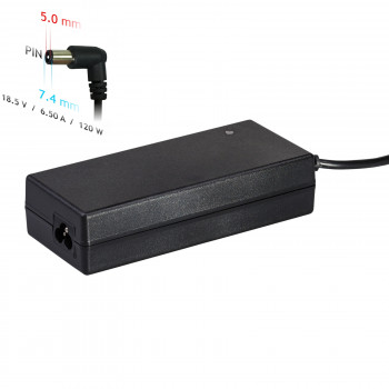 Akyga AK-ND-46 nešiojamojo kompiuterio įkroviklis 18,5 V / 6,5 A, 120 W, 7,4 x 5,0 mm + kaištis, 1,2 m, skirtas HP
