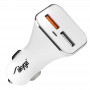 Automobilinis įkroviklis 12/24V Akyga AK-CH-08 18W 2x USB-A Quick Charge 3.0 5-12V / 1.5-3A baltas