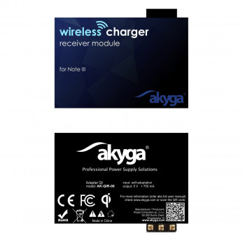 Akyga AK-QIR-06 Qi belaidžio įkrovimo adapteris Note 3 išmaniajam telefonui, 3 kontaktų, 5V / 0,7A