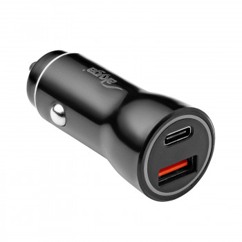 Automobilinis įkroviklis Akyga AK-CH-16 36W USB-A + USB-C PD Quick Charge 3.0 12/24V juodas