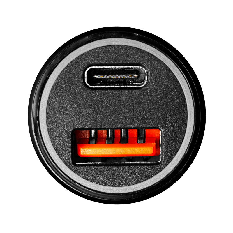 Automobilinis įkroviklis Akyga AK-CH-16 36W USB-A + USB-C PD Quick Charge 3.0 12/24V juodas