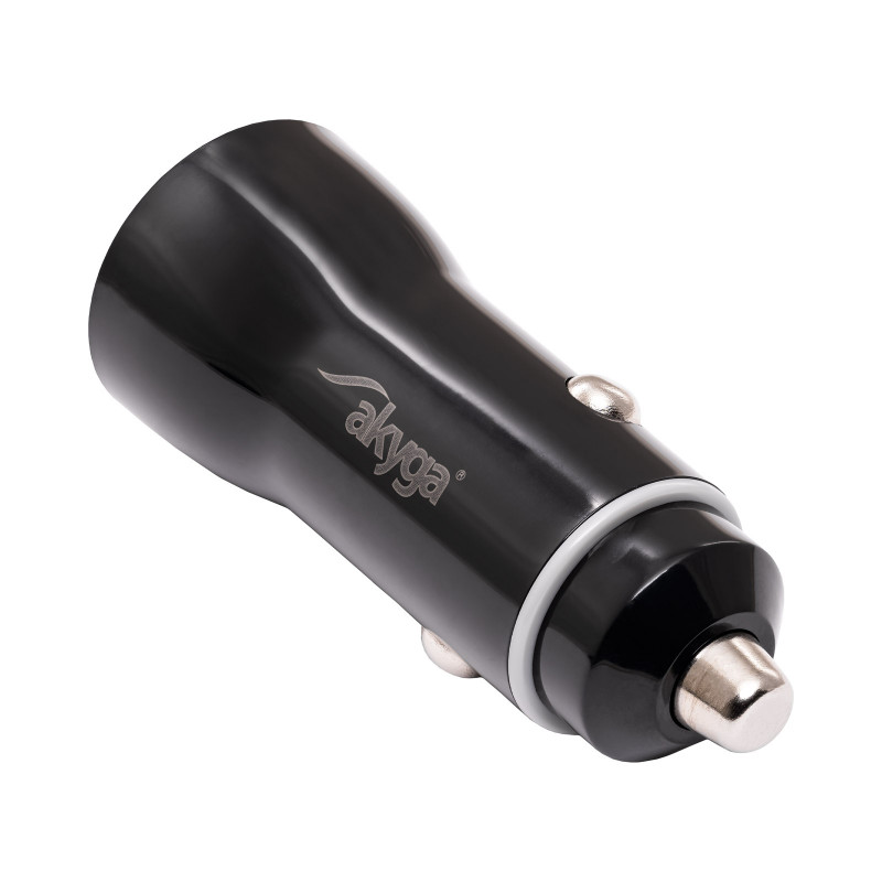 Automobilinis įkroviklis Akyga AK-CH-16 36W USB-A + USB-C PD Quick Charge 3.0 12/24V juodas