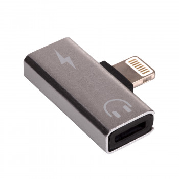 Akyga AK-AD-64 adapteris Lightning (m) į 2x Lightning (f), sidabrinis