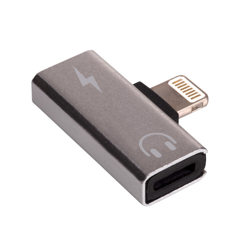 Akyga AK-AD-64 adapteris Lightning (m) į 2x Lightning (f), sidabrinis