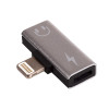 Akyga AK-AD-64 adapteris Lightning (m) į 2x Lightning (f), sidabrinis