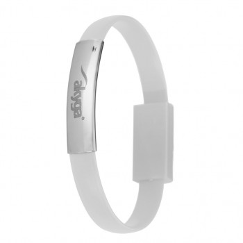 Akyga AK-AD-47 apyrankės formos USB kabelis, USB-C (m) / USB-A, USB 2.0, 23 cm, baltas