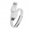 Akyga AK-AD-47 apyrankės formos USB kabelis, USB-C (m) / USB-A, USB 2.0, 23 cm, baltas
