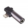 Akyga AK-AD-63 adapteris Lightning (m) į Lightning (f) + 3,5 mm lizdas (f), juodas