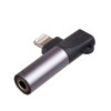 Akyga AK-AD-63 adapteris Lightning (m) į Lightning (f) + 3,5 mm lizdas (f), juodas