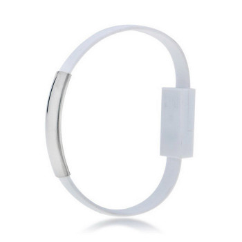 Akyga AK-AD-34 apyrankės formos USB kabelis, micro USB-B (m) / USB-A, USB 2.0, 23 cm, baltas