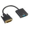 Akyga AK-AD-50 adapteris su kabeliu DVI-D 24+1 (kištukas) – VGA (lizdas), 15 cm