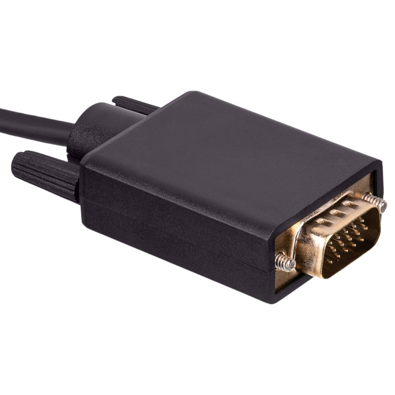 Akyga AK-AV-17 USB-C (M) į VGA (M) kabelis, Full HD, 1,5 m, juodas