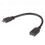 Akyga AK-AD-30 OTG adapteris su kabeliu USB-A 3.0 (lizdas) – Micro-USB 3.0 (kištukas), 15 cm, juodas