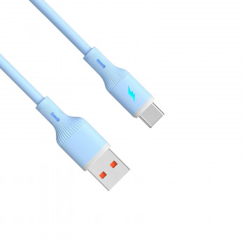 Akyga AK-USB-63 USB kabelis USB-A (m) / USB-C (m), USB 2.0, 18W, 1 m, mėlynas, silikoninis