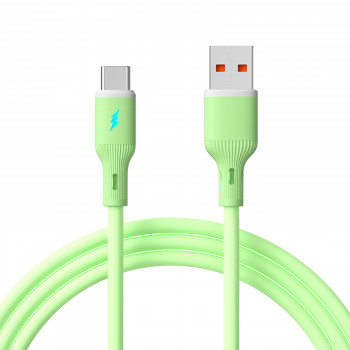 Akyga AK-USB-64 USB kabelis USB-A (m) / USB-C (m), USB 2.0, 18W, 1 m, žalias, silikoninis