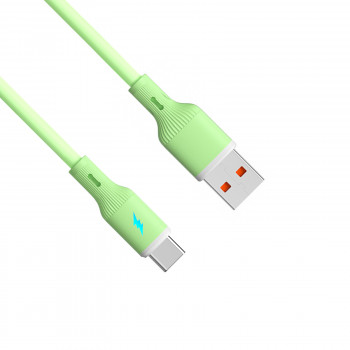 Akyga AK-USB-64 USB kabelis USB-A (m) / USB-C (m), USB 2.0, 18W, 1 m, žalias, silikoninis