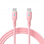 Akyga AK-USB-66 USB kabelis USB-C (m) / USB-C (m), USB 2.0, 60W, 1 m, rožinis, silikoninis