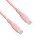Akyga AK-USB-66 USB kabelis USB-C (m) / USB-C (m), USB 2.0, 60W, 1 m, rožinis, silikoninis