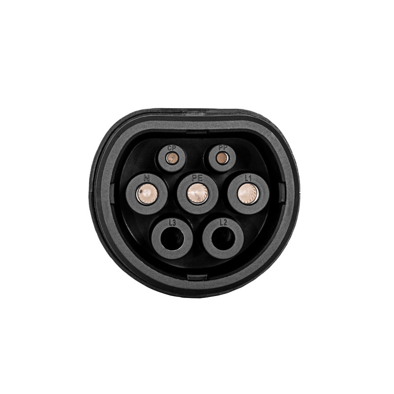 Akyga AK-SC-E09 elektromobilio įkrovimo adapteris Type 1 (J1772) lizdas – Type 2 (IEC 62196-2) kištukas, 1 fazė, 32 A, juodas