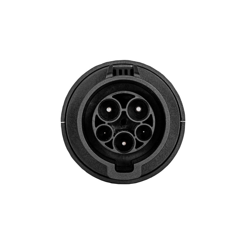 Akyga AK-SC-E09 elektromobilio įkrovimo adapteris Type 1 (J1772) lizdas – Type 2 (IEC 62196-2) kištukas, 1 fazė, 32 A, juodas