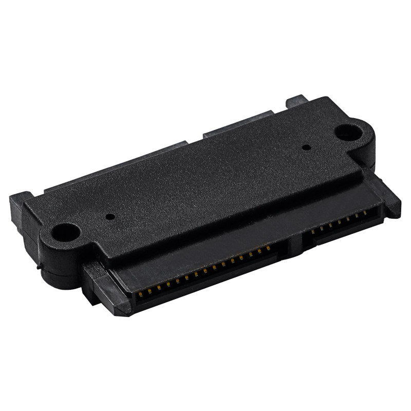 Akyga AK-CA-83 SATA 22 kontaktų (15+7) adapteris lizdas – kištukas, juodas