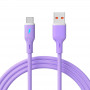 Akyga AK-USB-65 USB kabelis USB-A (m) / USB-C (m), USB 2.0, 18W, 1 m, violetinis, silikoninis
