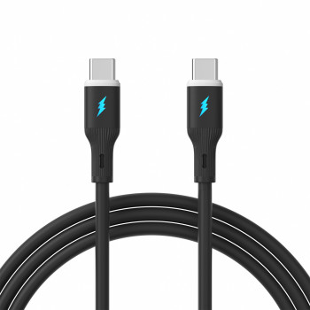 Akyga AK-USB-67 USB kabelis USB-C (m) / USB-C (m), USB 2.0, 60W, 1 m, juodas, silikoninis