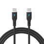 Akyga AK-USB-67 USB kabelis USB-C (m) / USB-C (m), USB 2.0, 60W, 1 m, juodas, silikoninis