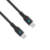 Akyga AK-USB-67 USB kabelis USB-C (m) / USB-C (m), USB 2.0, 60W, 1 m, juodas, silikoninis