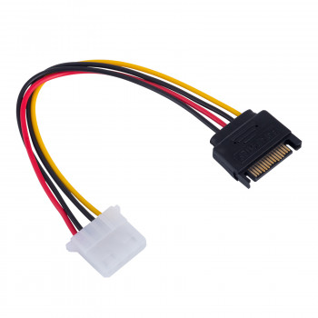 Akyga AK-CA-11 SATA maitinimo (M) į Molex (F) adapterio kabelis, 15 cm