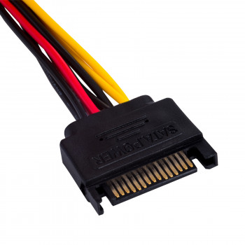 Akyga AK-CA-11 SATA maitinimo (M) į Molex (F) adapterio kabelis, 15 cm
