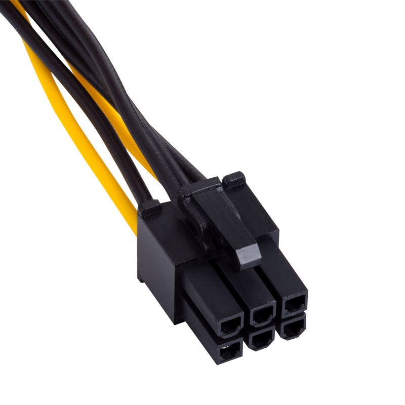 Akyga AK-CA-30 SATA maitinimo (M) į PCIe 6 kontaktų (F) adapterio kabelis, 15 cm
